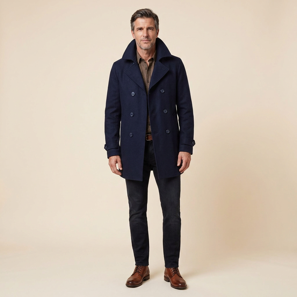 Maverick peacoat navy front