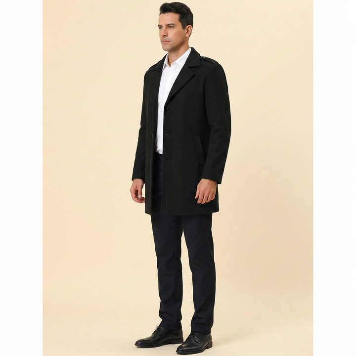 Haven wool coat black side