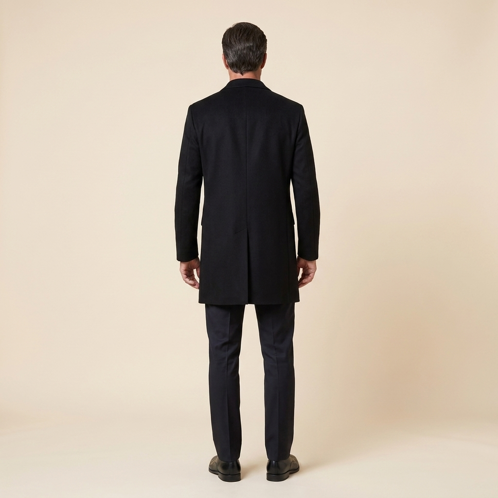 Haven wool coat black back
