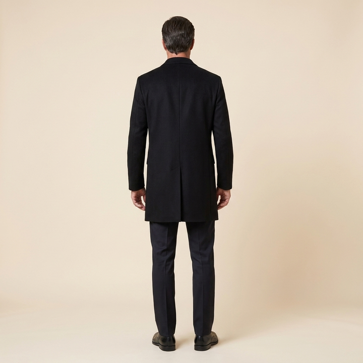 Haven wool coat black back