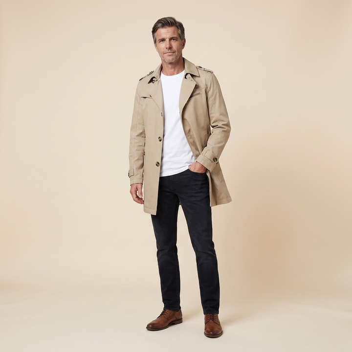 Carter trench beige pose
