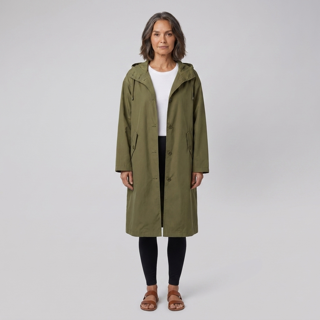 Willa raincoat army green front