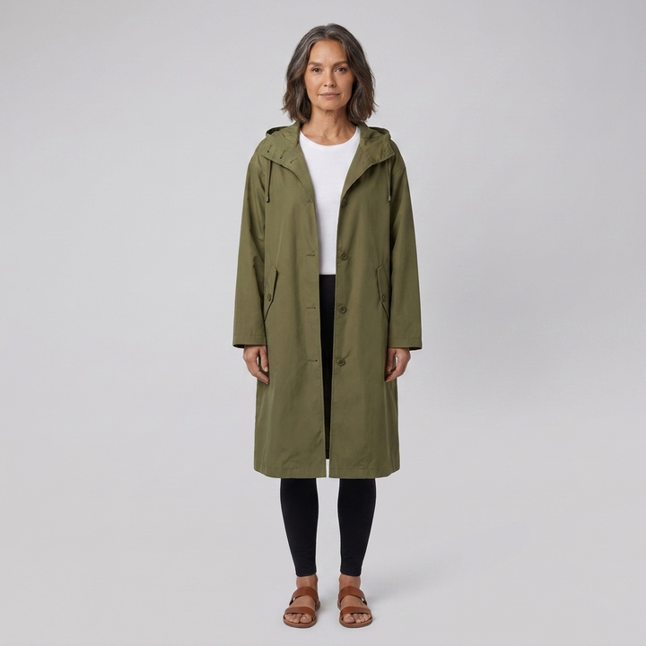 Willa raincoat army green front