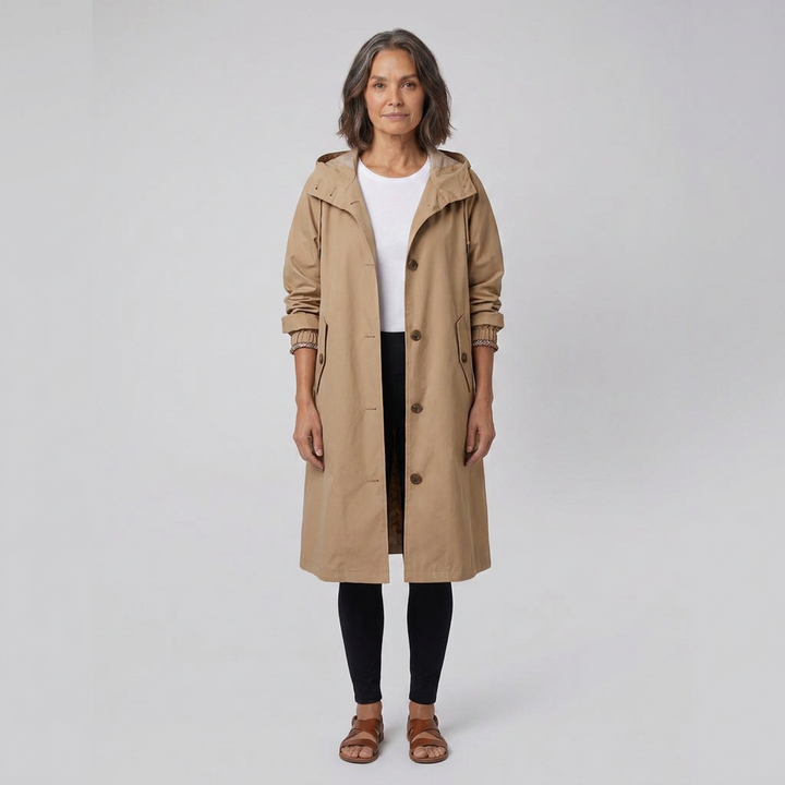 Willa raincoat khaki front