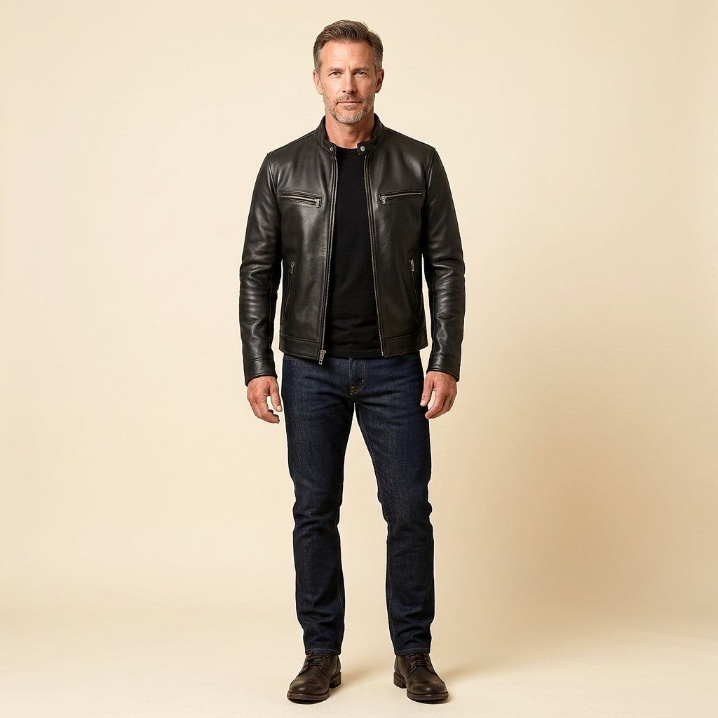 Maverick leather black front