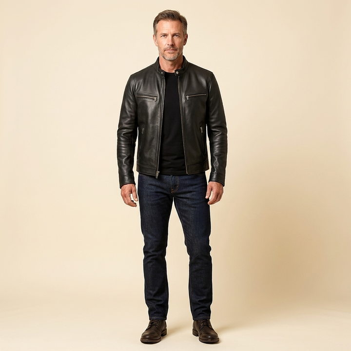 Maverick leather black front