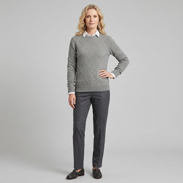 Noble sweater gray pose