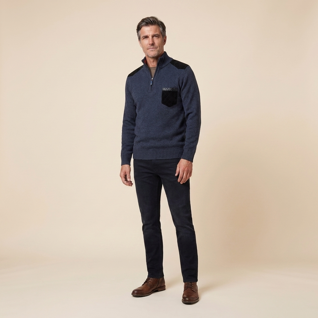 Haven sweater blue pose