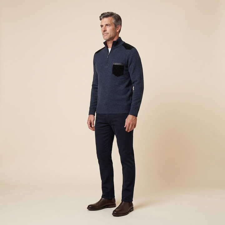 Haven sweater blue side