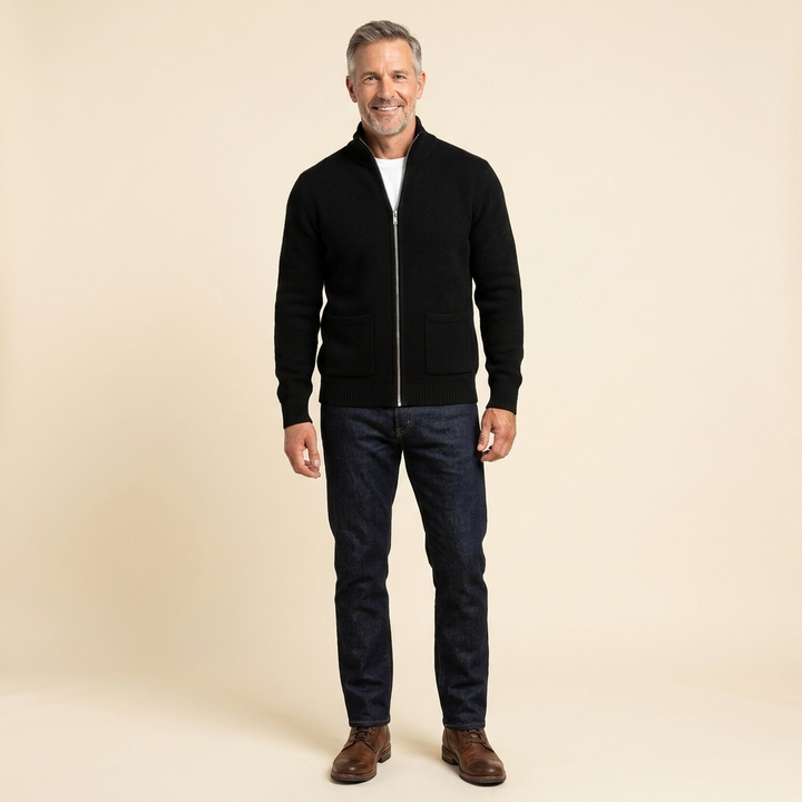 Zeron cardigan black front
