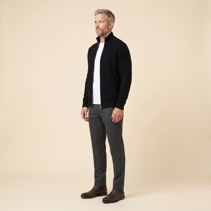 Zeron cardigan black side
