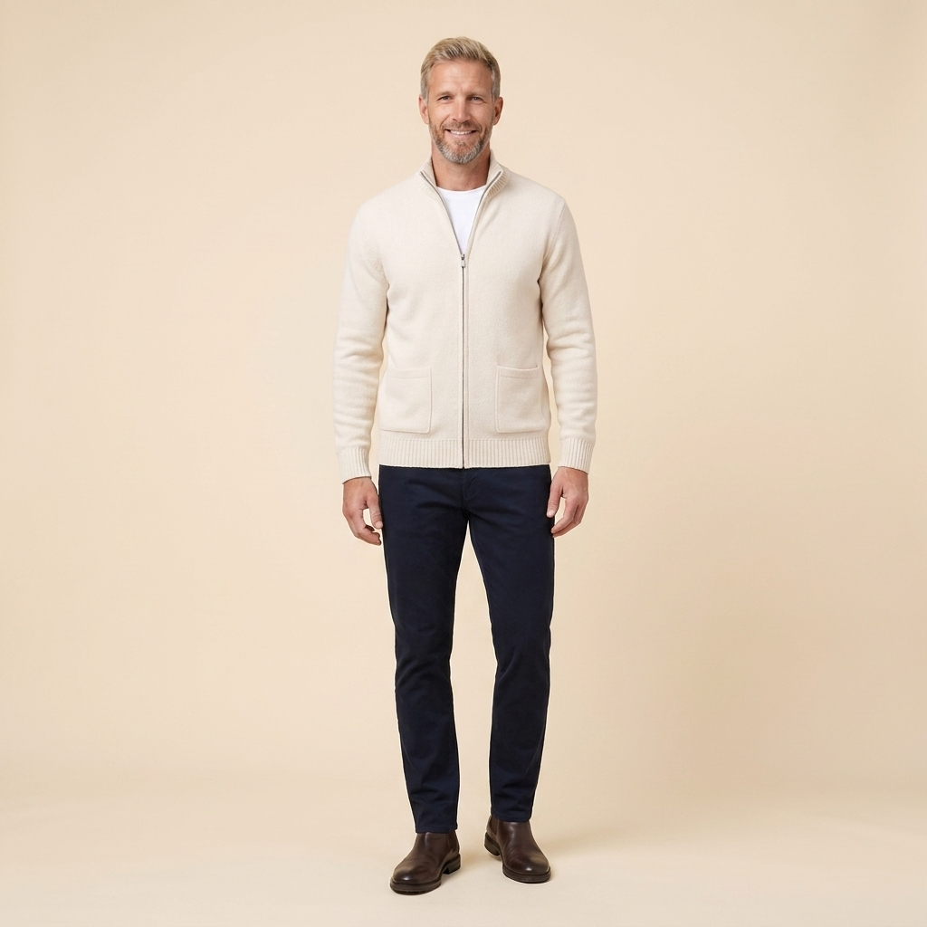 Zeron cardigan white front
