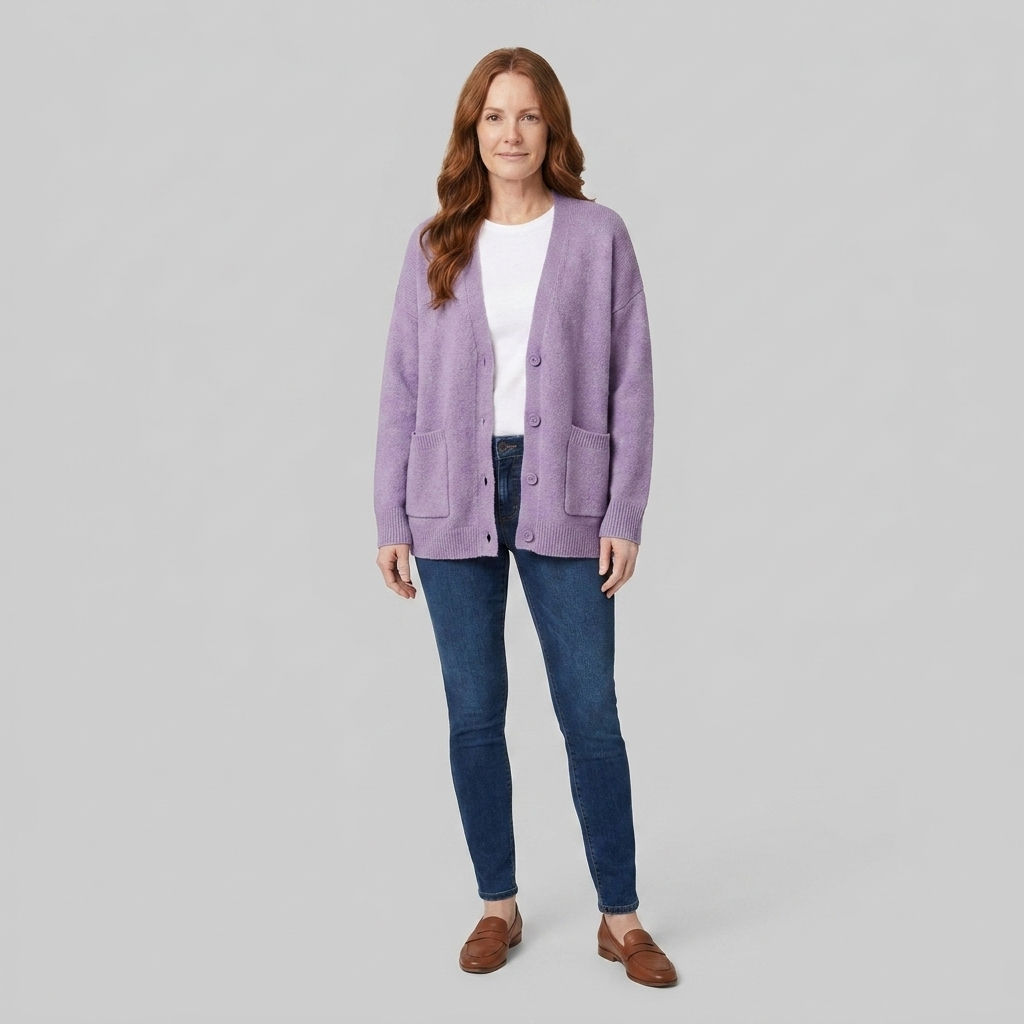 Sable cardigan purple front