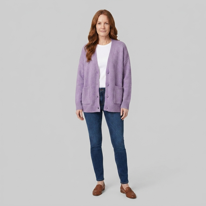 Sable cardigan purple front