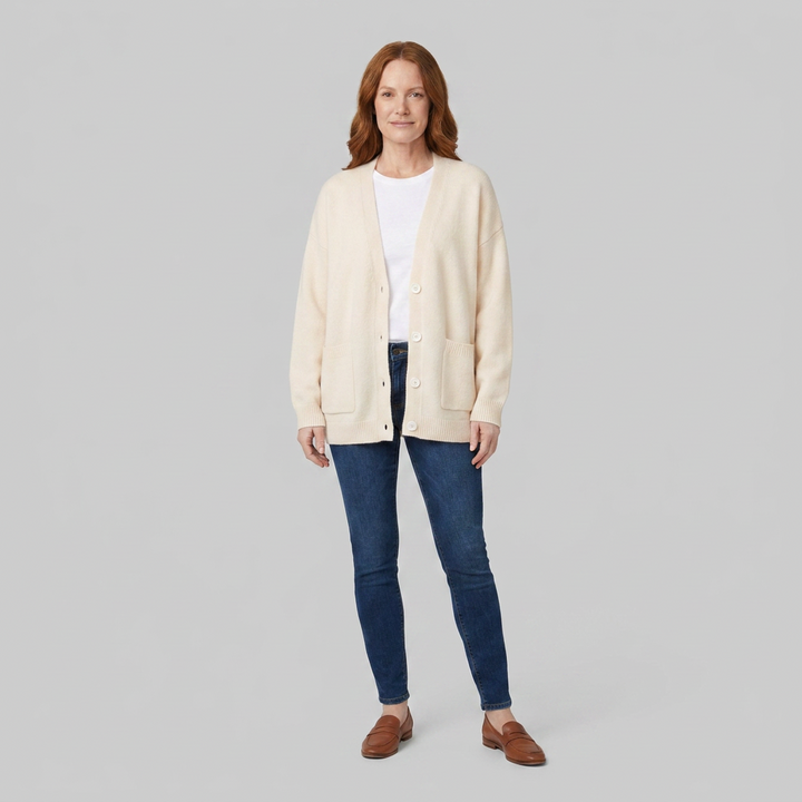 Sable cardigan apricot front