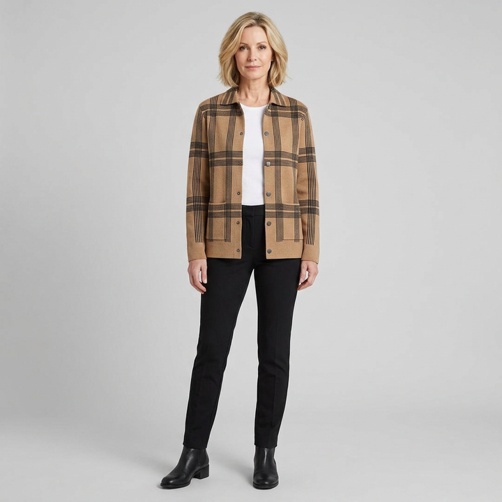 Fina cardigan khaki front