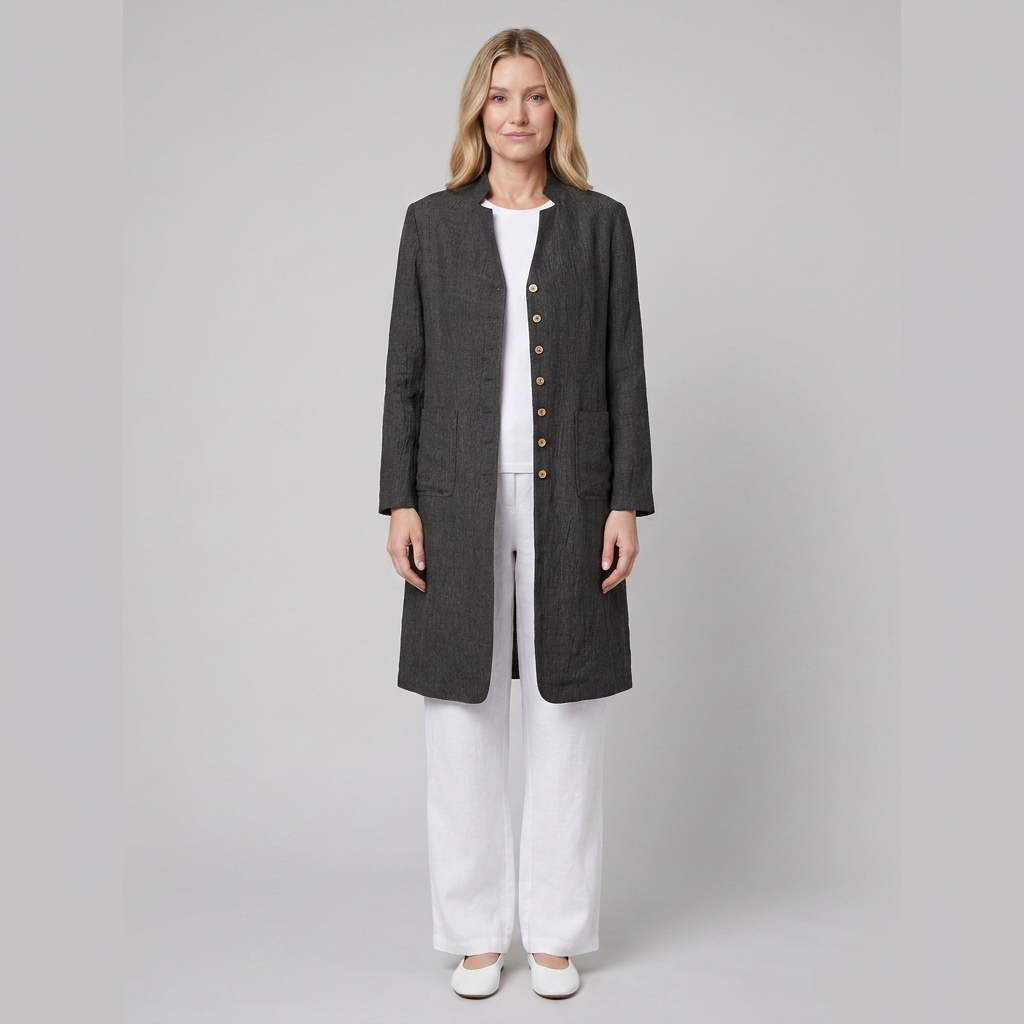 Jovia linen jacket front