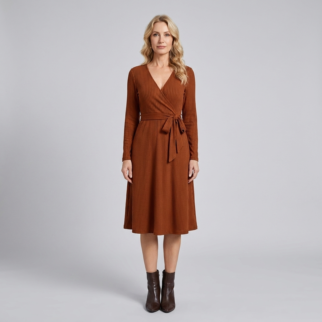 Wynne dress caramel front