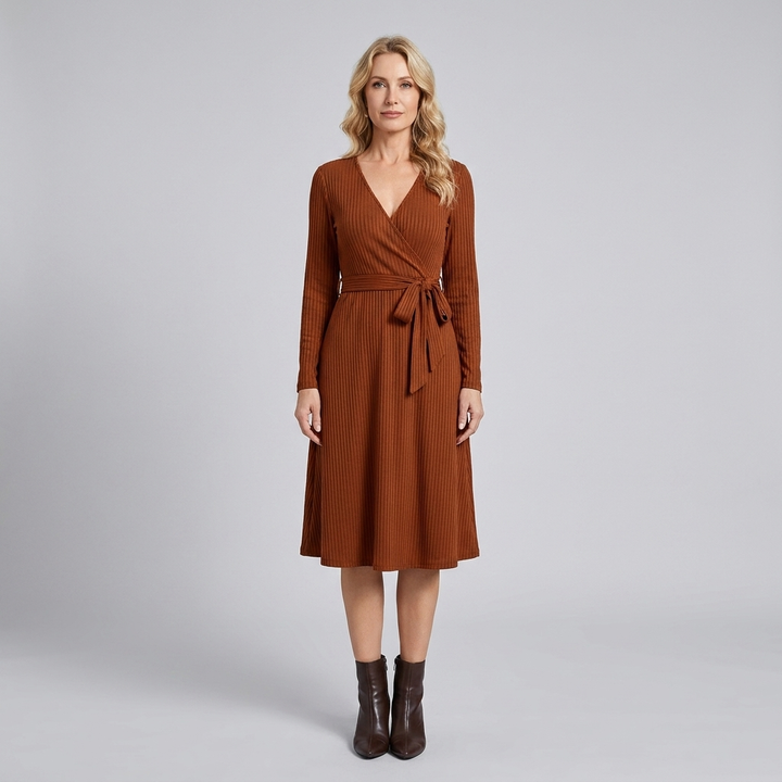 Wynne dress caramel front
