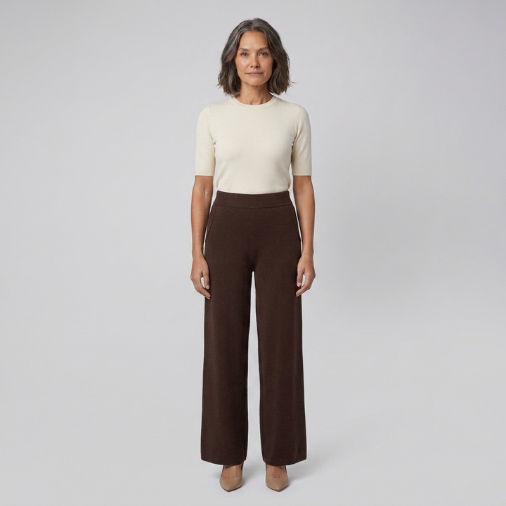 Cleo pants dark brown front