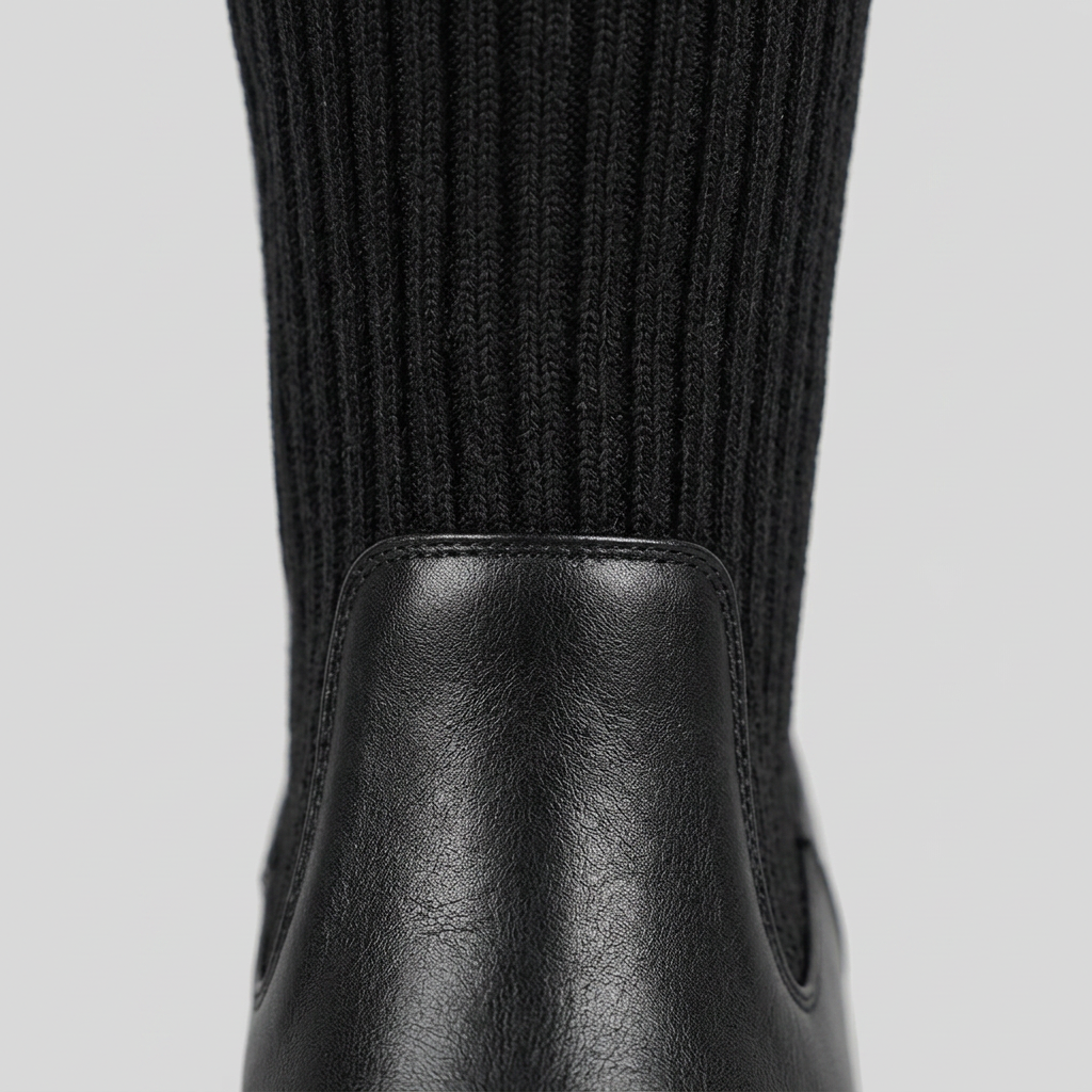 Evelyn boots knit detail