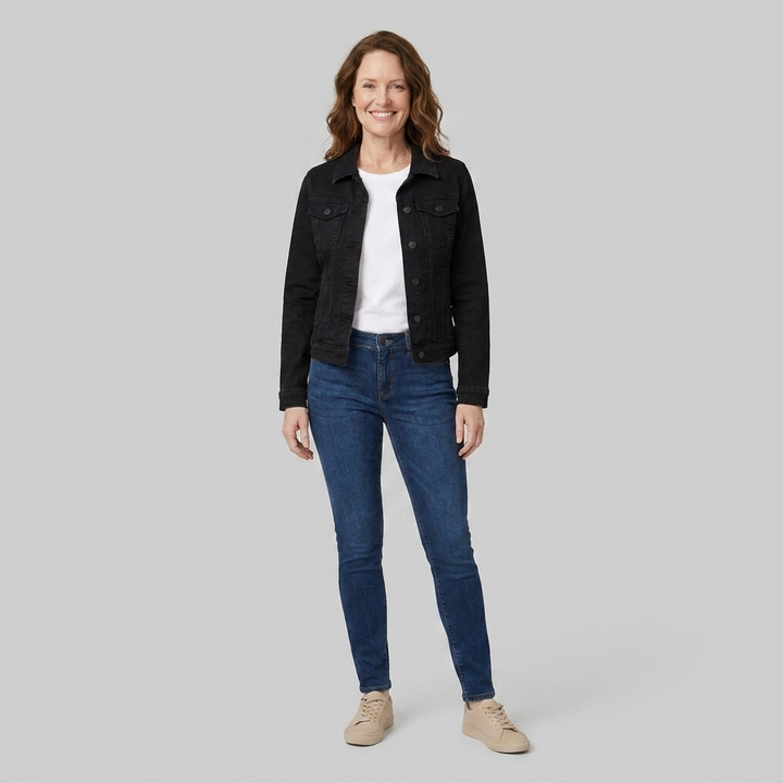Gina denim jacket black front