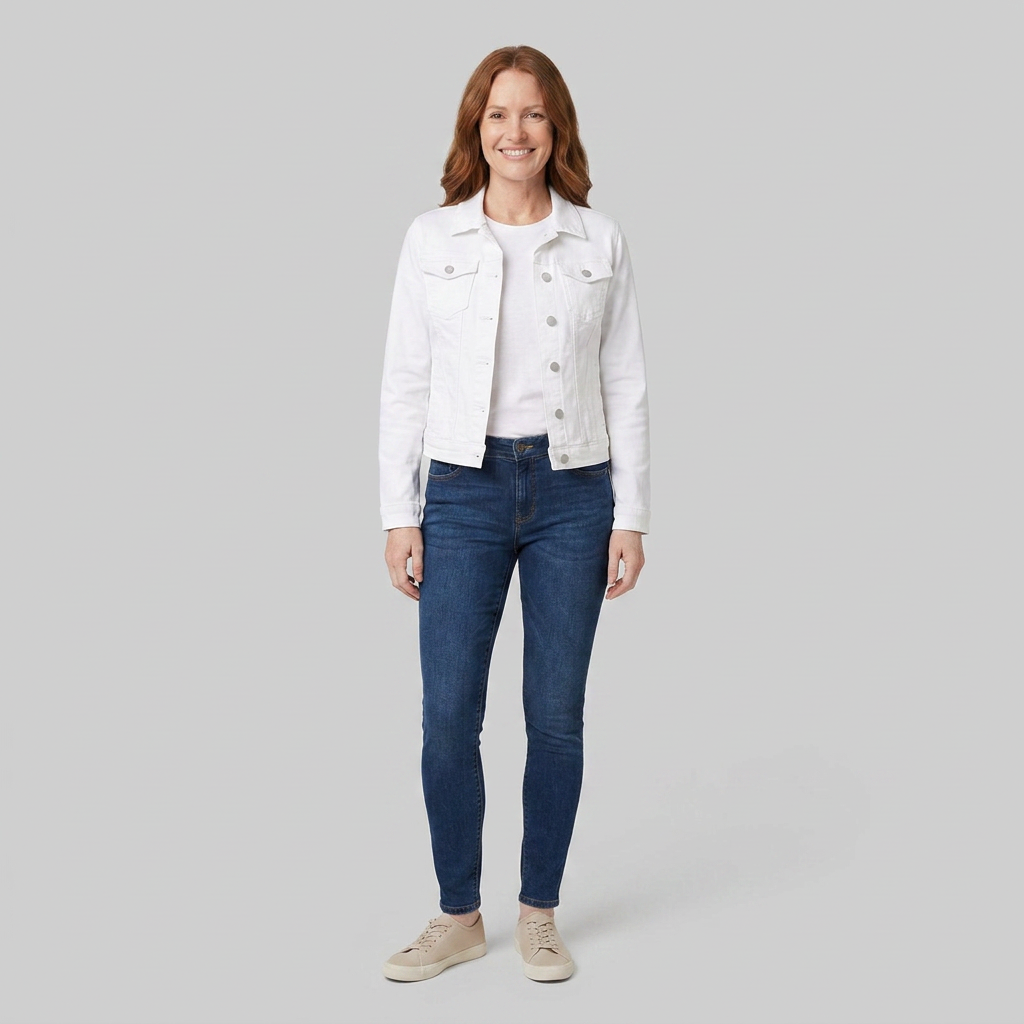 Gina denim jacket white front