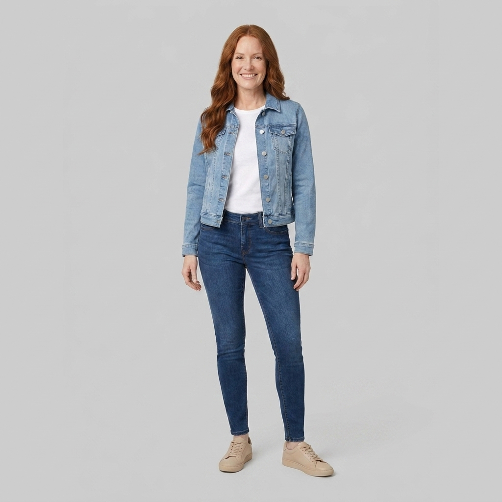 Gina denim jacket light blue front