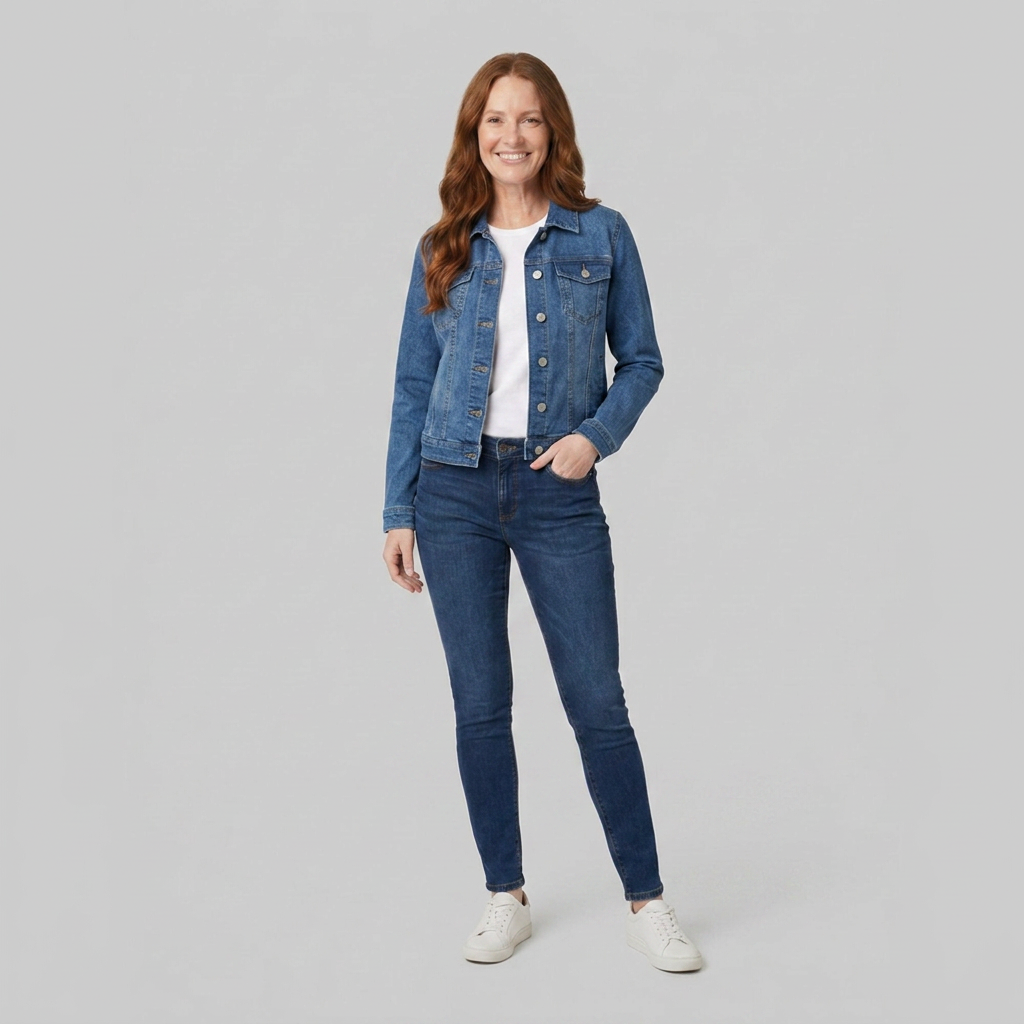 Gina denim jacket blue front
