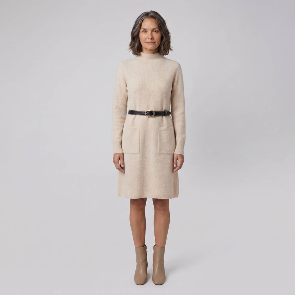 Winter Luxe Midi khaki front