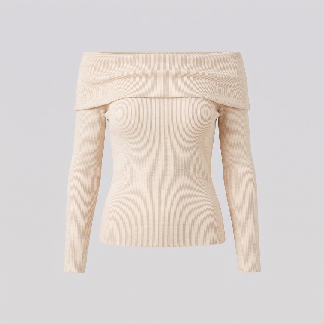 Orvieto off-shoulder knit top product flat lay