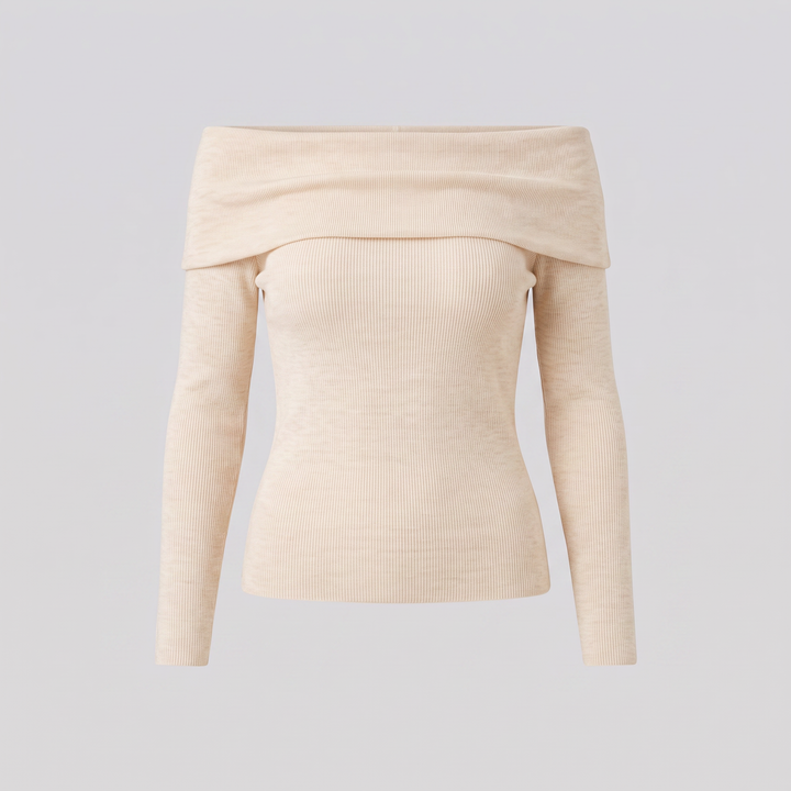 Orvieto off-shoulder knit top product flat lay