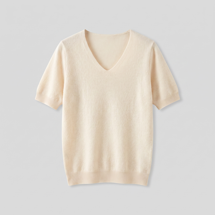 Elysian V-neck knit top product flat lay