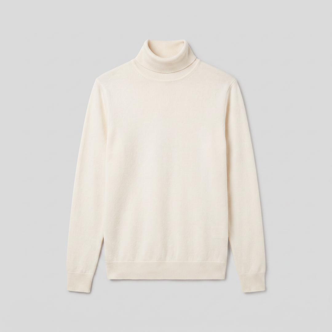Lacceti cashmere turtleneck product flat lay