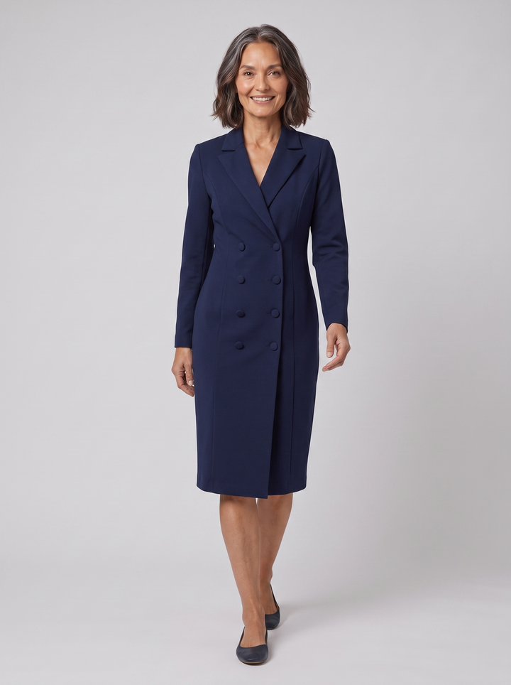 Isabelle blazer dress navy on model