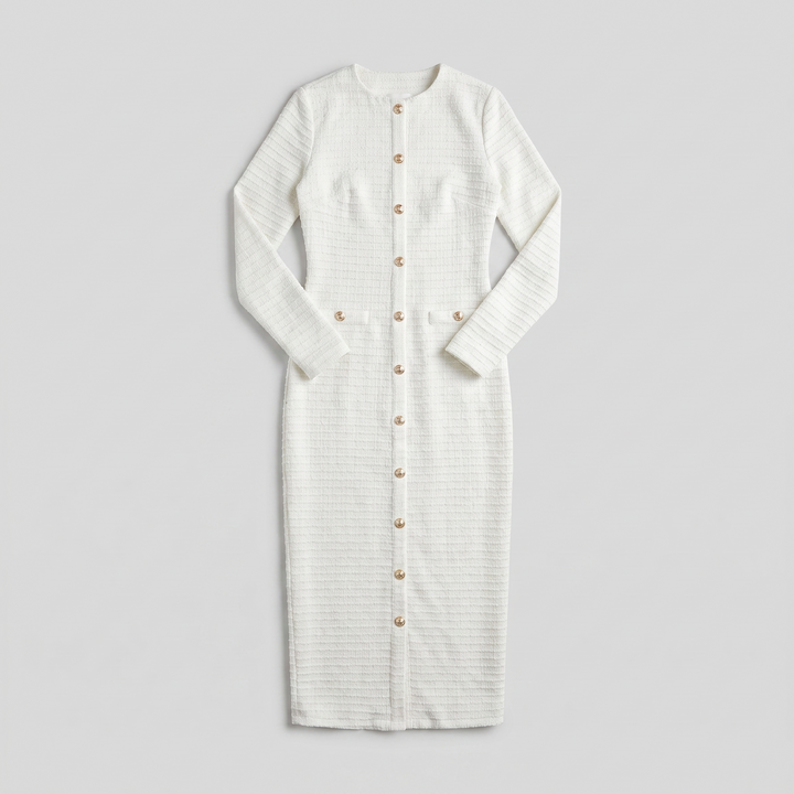 Luna tweed midi dress product flat lay