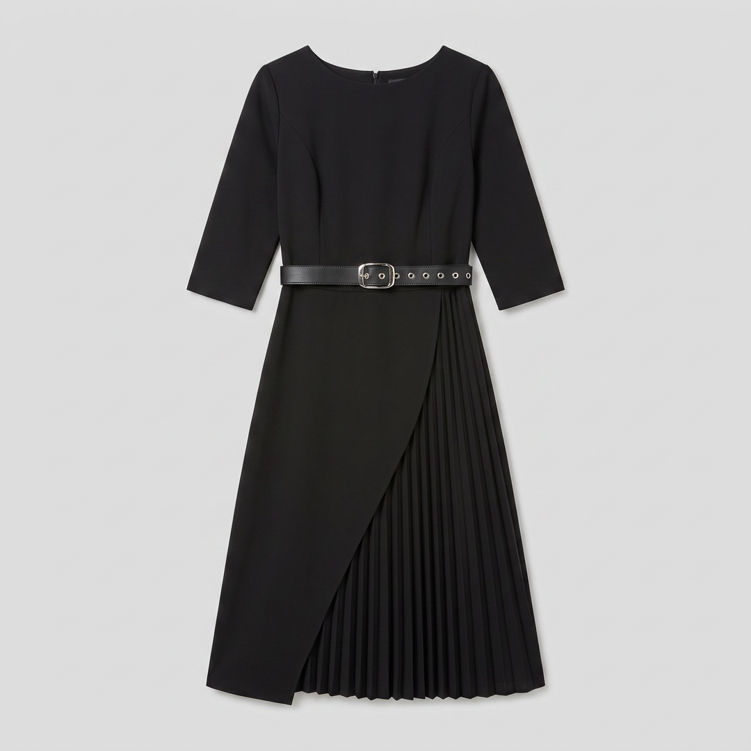 Isla belted midi dress product flat lay