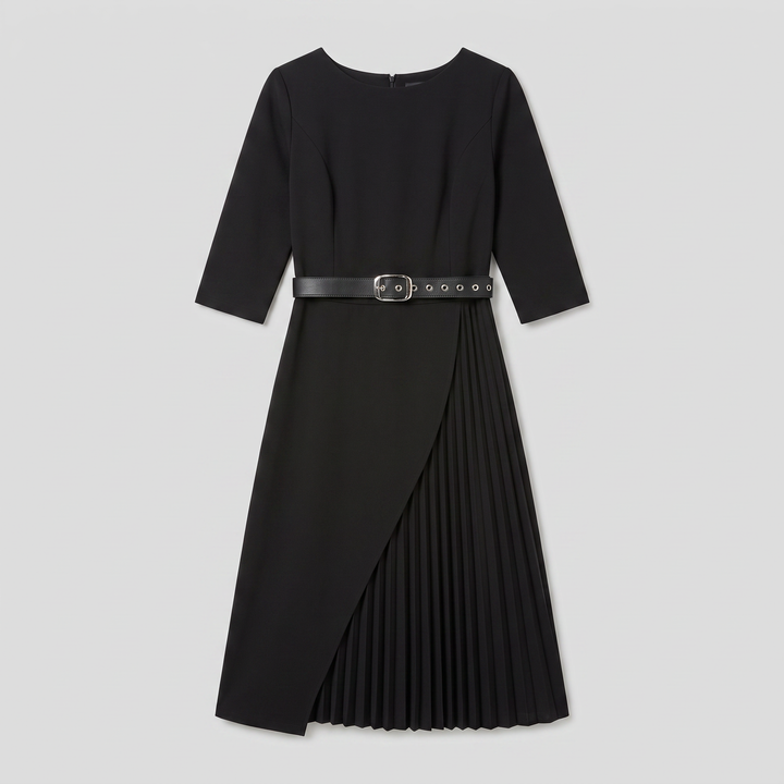 Isla belted midi dress product flat lay