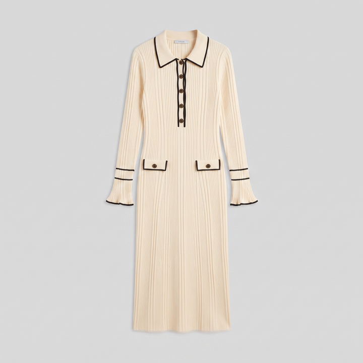 Luna contrast trim midi dress product flat lay