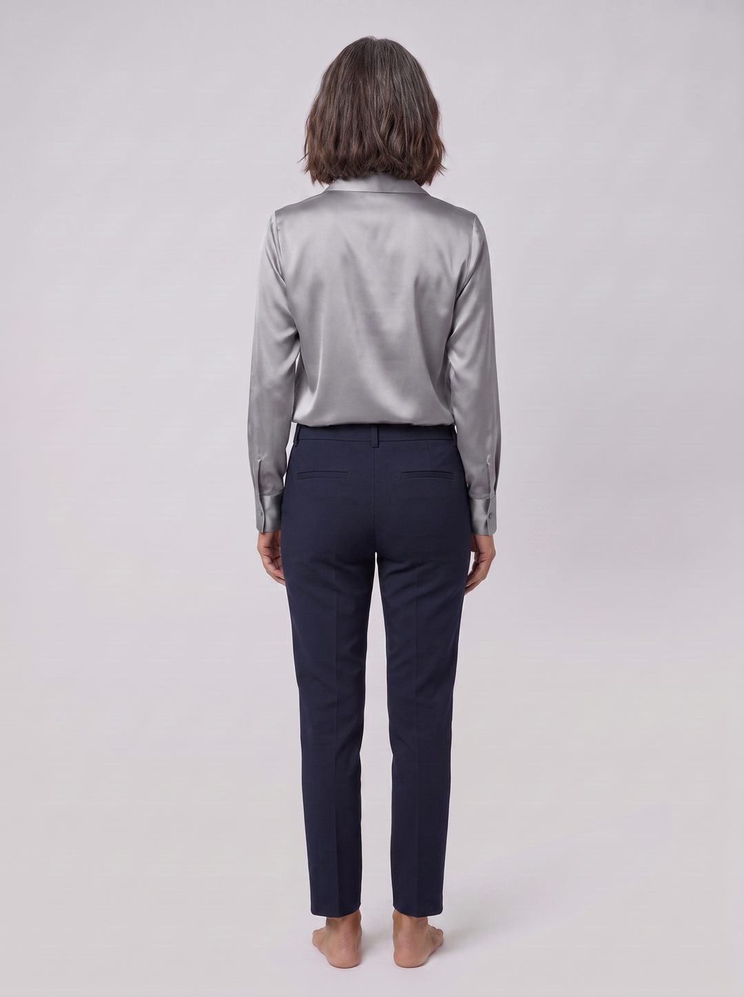 Luna silver blouse back view