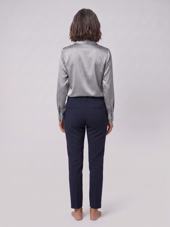 Luna silver blouse back view
