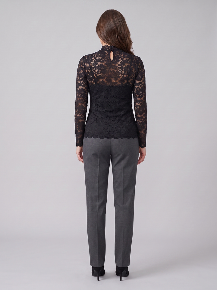 Isabelle floral lace blouse back view