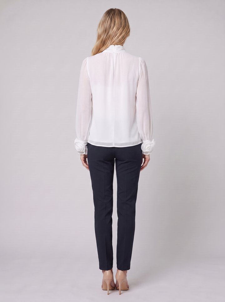 Isabelle 3D roses blouse back view