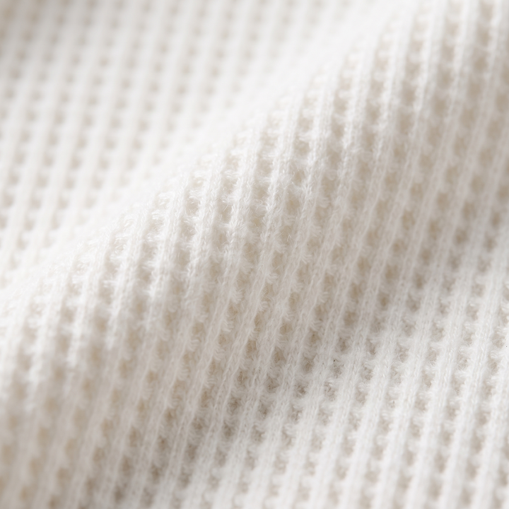 Waffle knit fabric detail