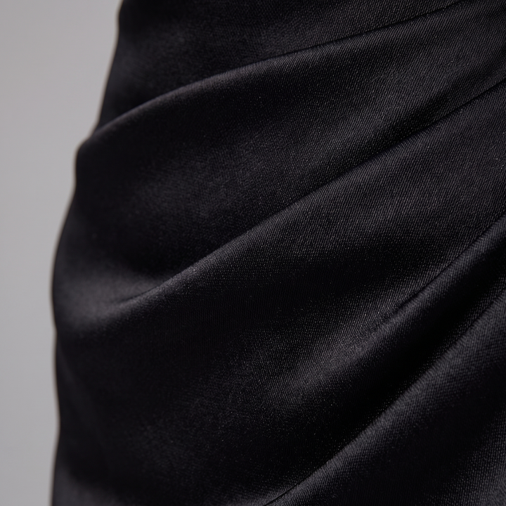 Alessandra black gown fabric detail