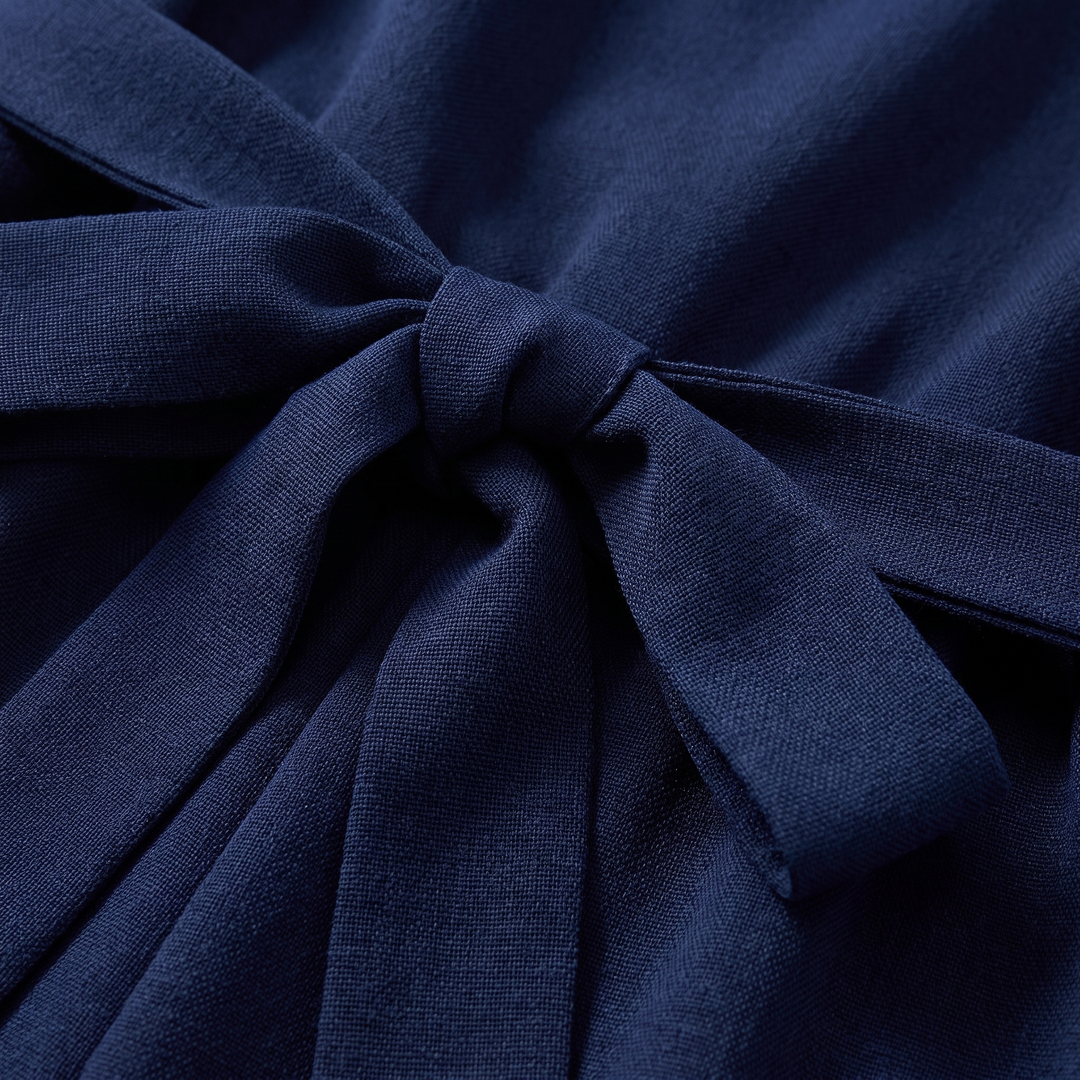 Valentina navy fabric detail