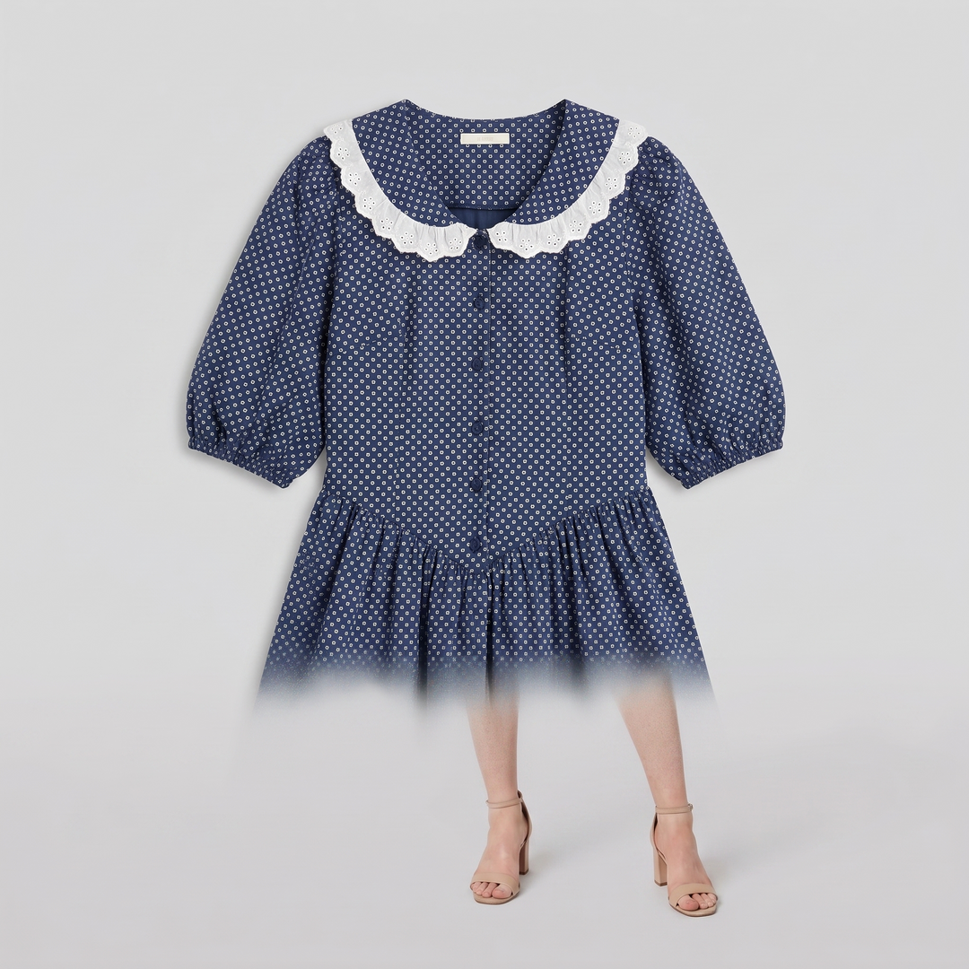 Ellen lace collar mini dress product flat lay