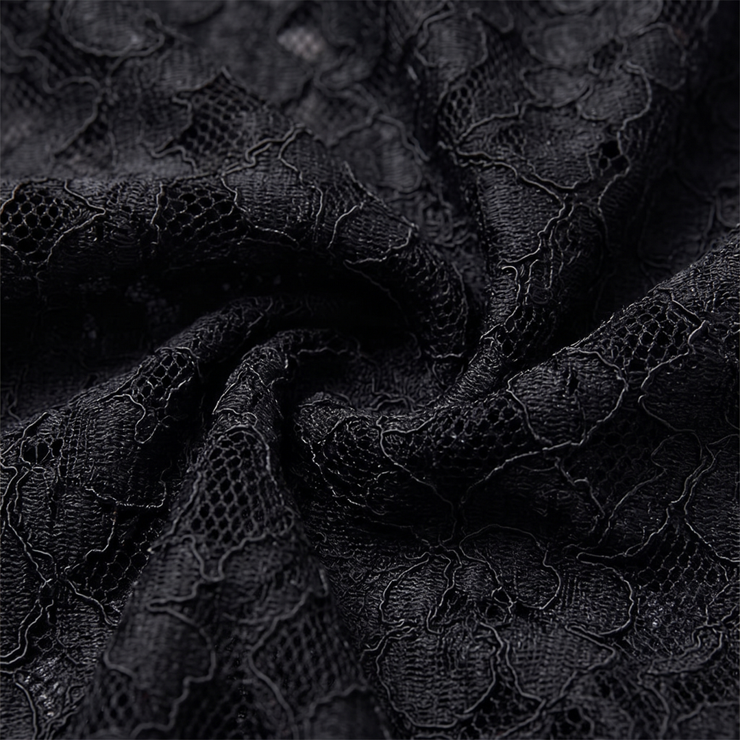 Arielle black floral lace fabric detail