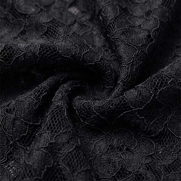 Arielle black floral lace fabric detail