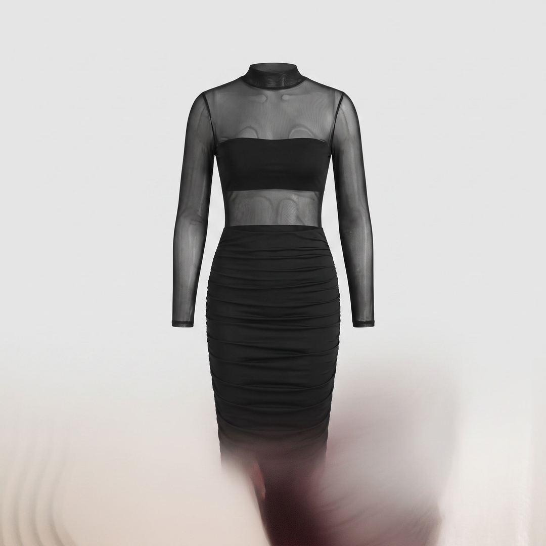 Vitre mesh overlay midi product flat lay